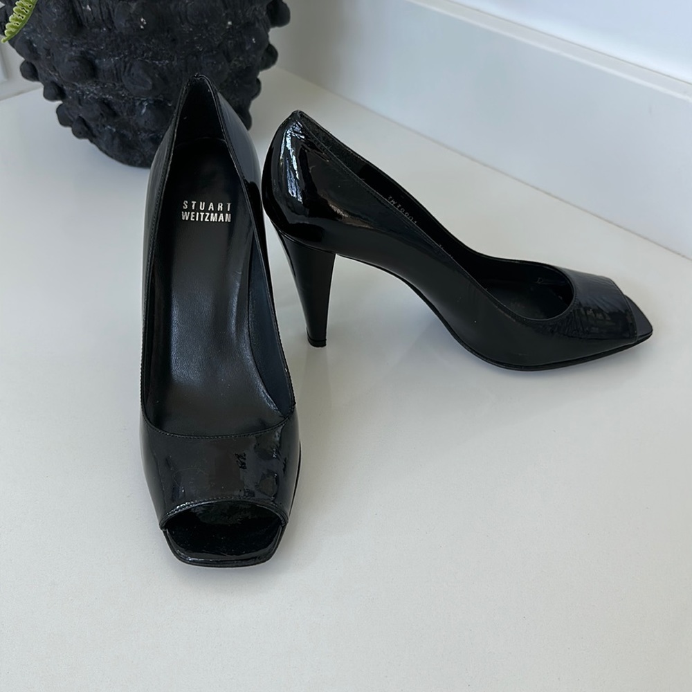 Stuart Weitzman Open Toe Pump. - image 1